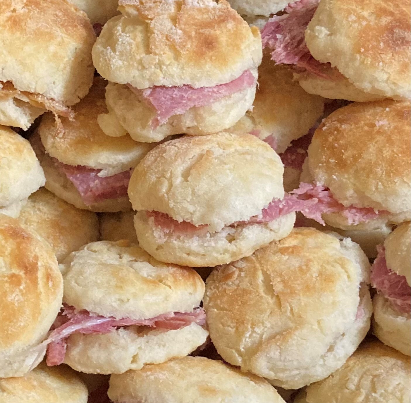 Biscuits with ham in them.