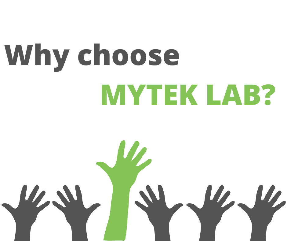 Hands reaching in the air for MYTEK Lab